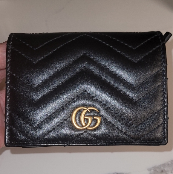 GUCCI Marmont Leather Card Case Wallet - Picture 1 of 14